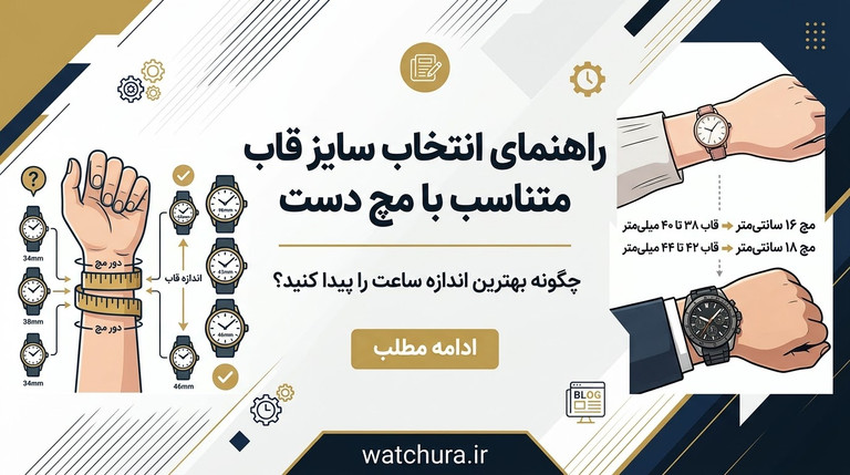 راهنمای انتخاب سایز قاب ساعت متناسب با مچ دست