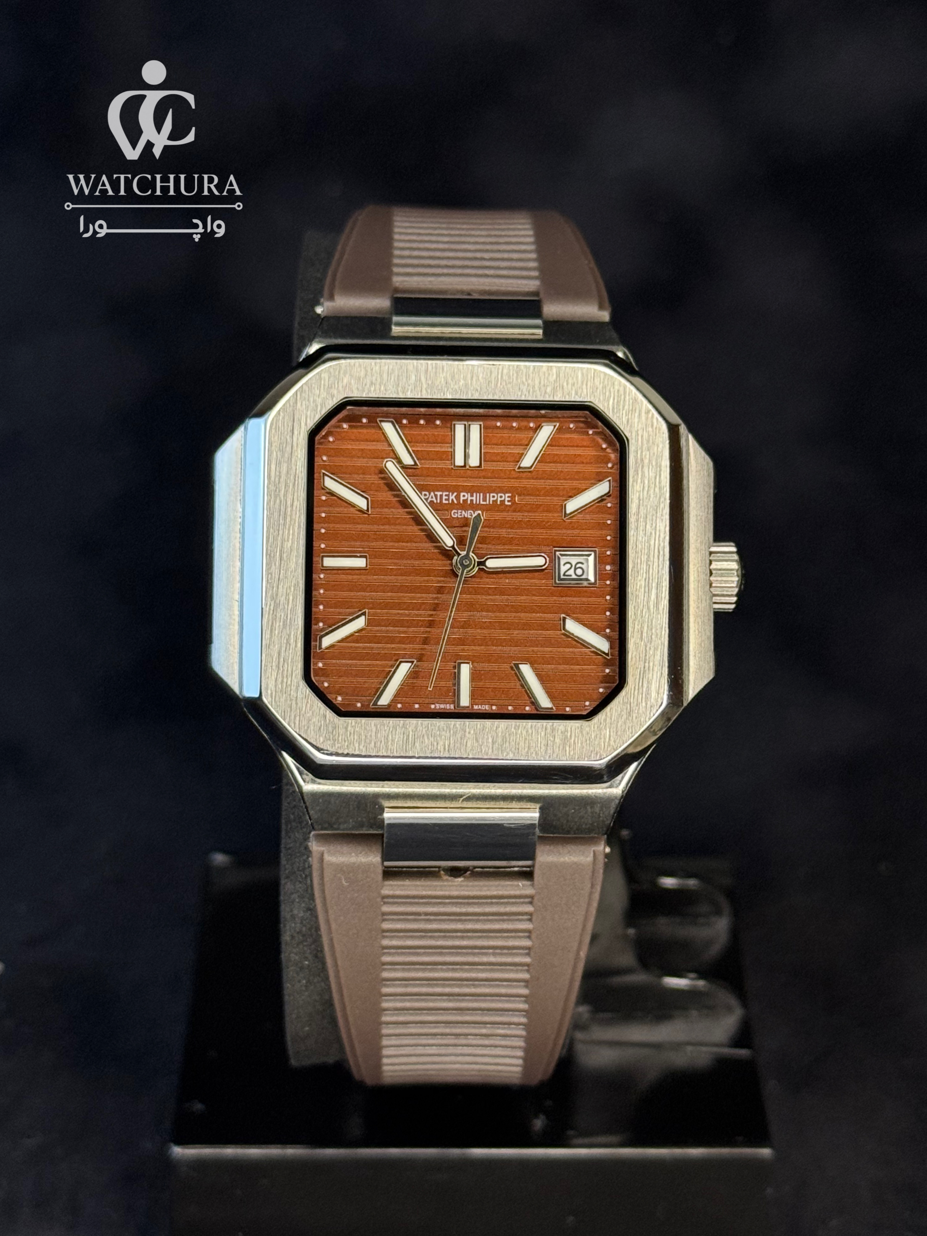 ساعت مچی پتک فیلیپ اسپرت استیل با بند رابر