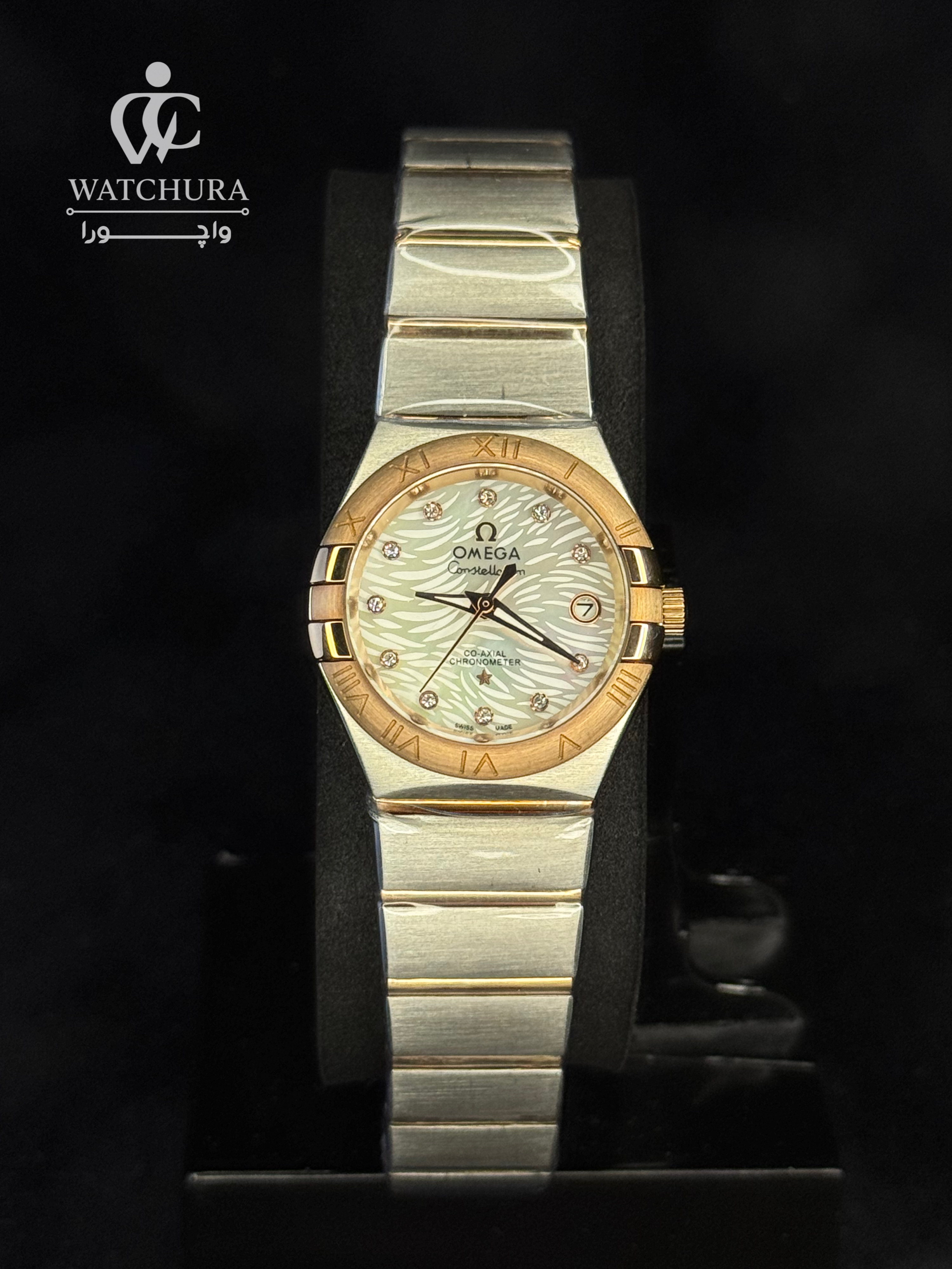 ساعت مچی زنانه امگا کُنستلِیشن کوارتز/دو رنگ - صفحه صدف