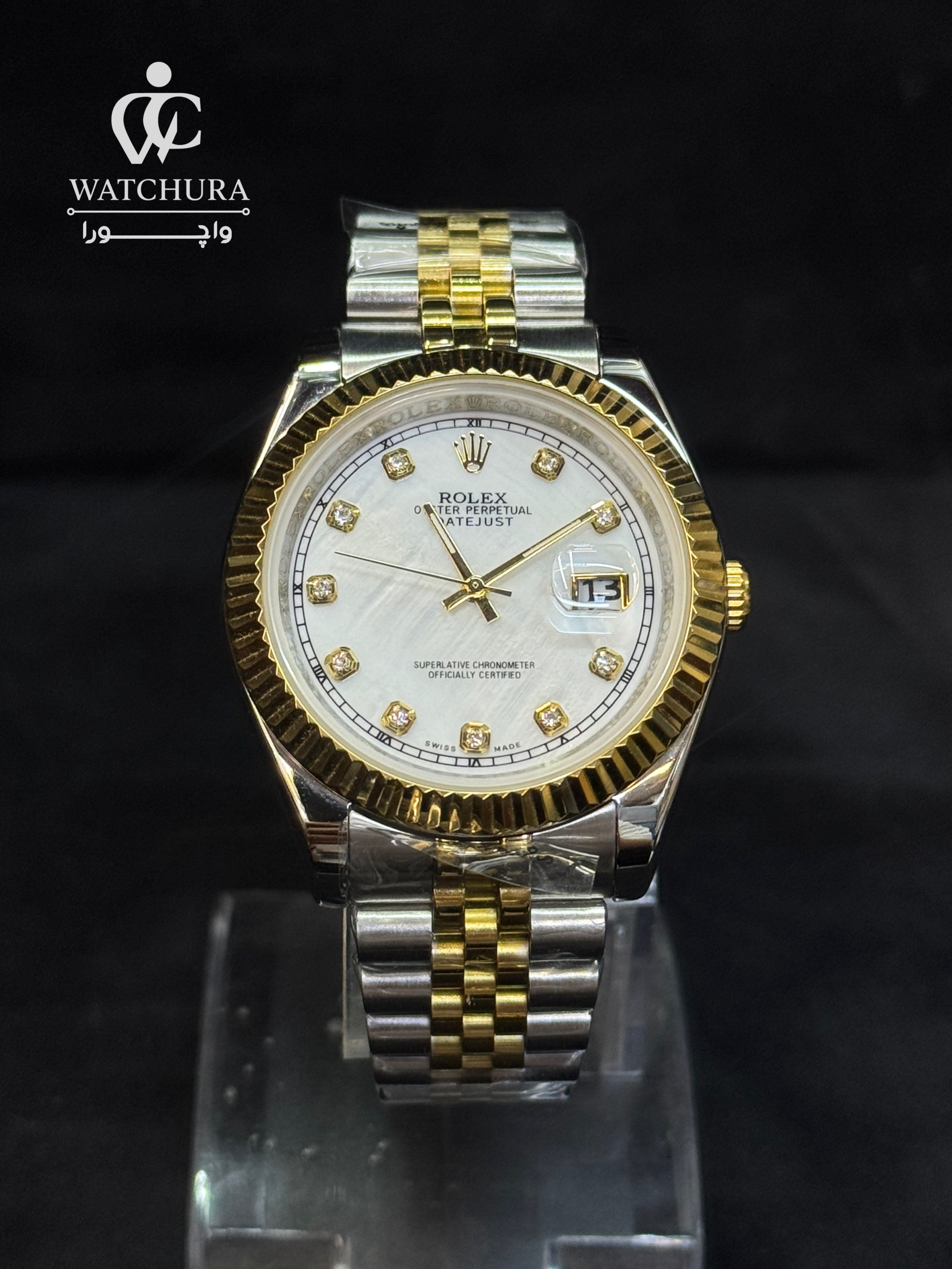 ساعت مچی مردانه رولکس دیت‌جاست Rolex Datejust – صفحه صدف و نگین‌
