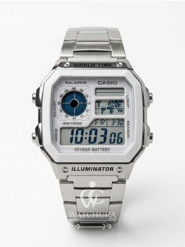 ساعت مردانه دیجیتالی کاسیو Casio جهان نما - بند استیل