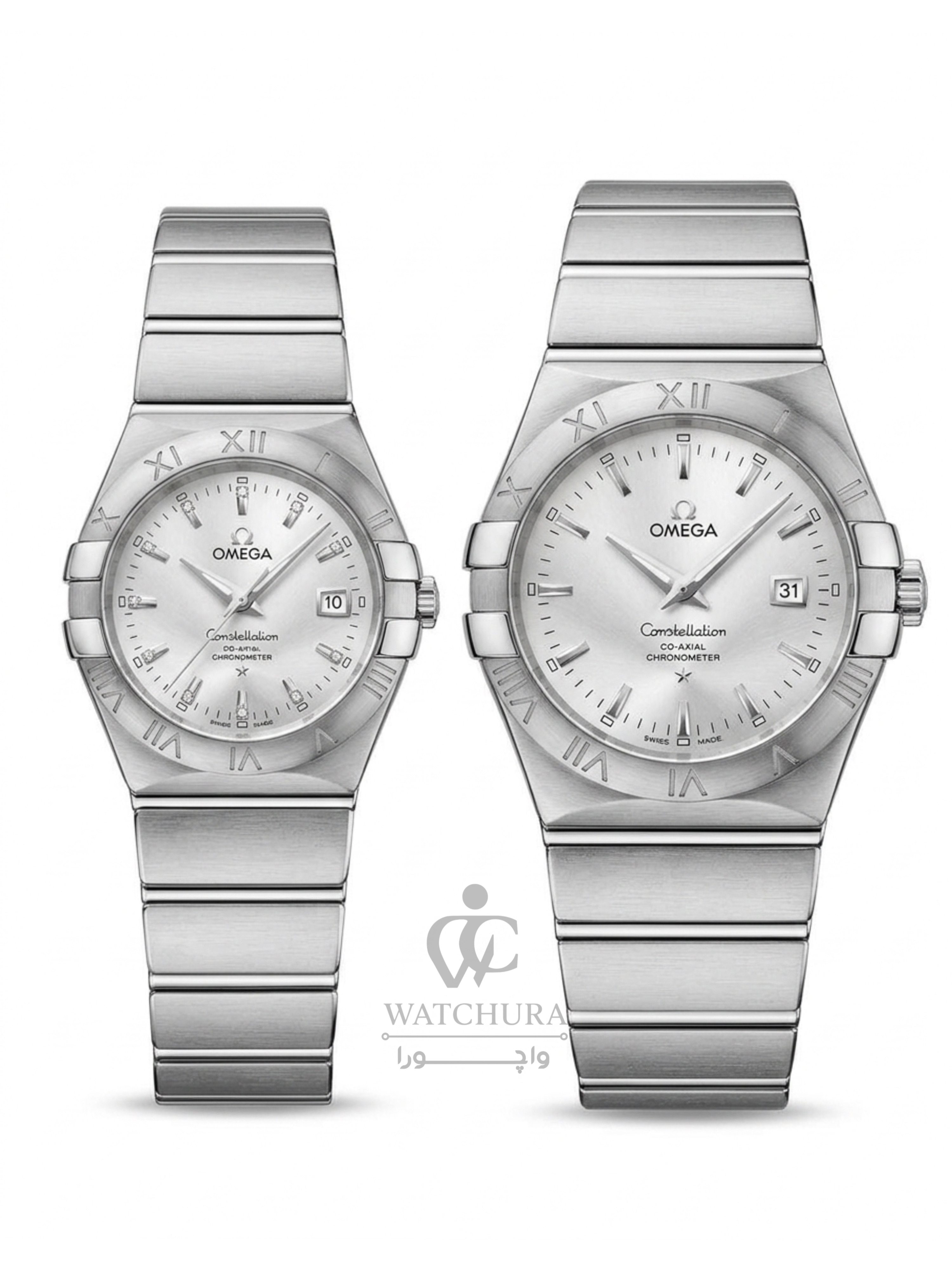 ساعت مچی ست امگا کانسلیشن Omega Constellatio تمام استیل _ عدد خطی