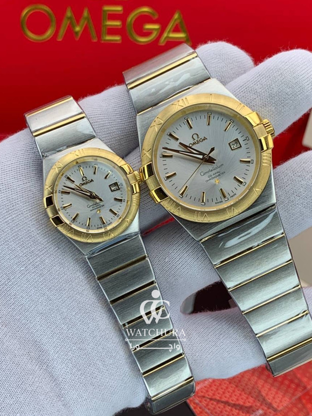 ساعت مچی ست امگا کانسلیشن Omega Constellatio استیل طلایی _ عدد خطی