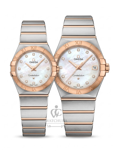ساعت مچی ست امگا کانسلیشن Omega Constellatio استیل رز گلد _ عدد نگین