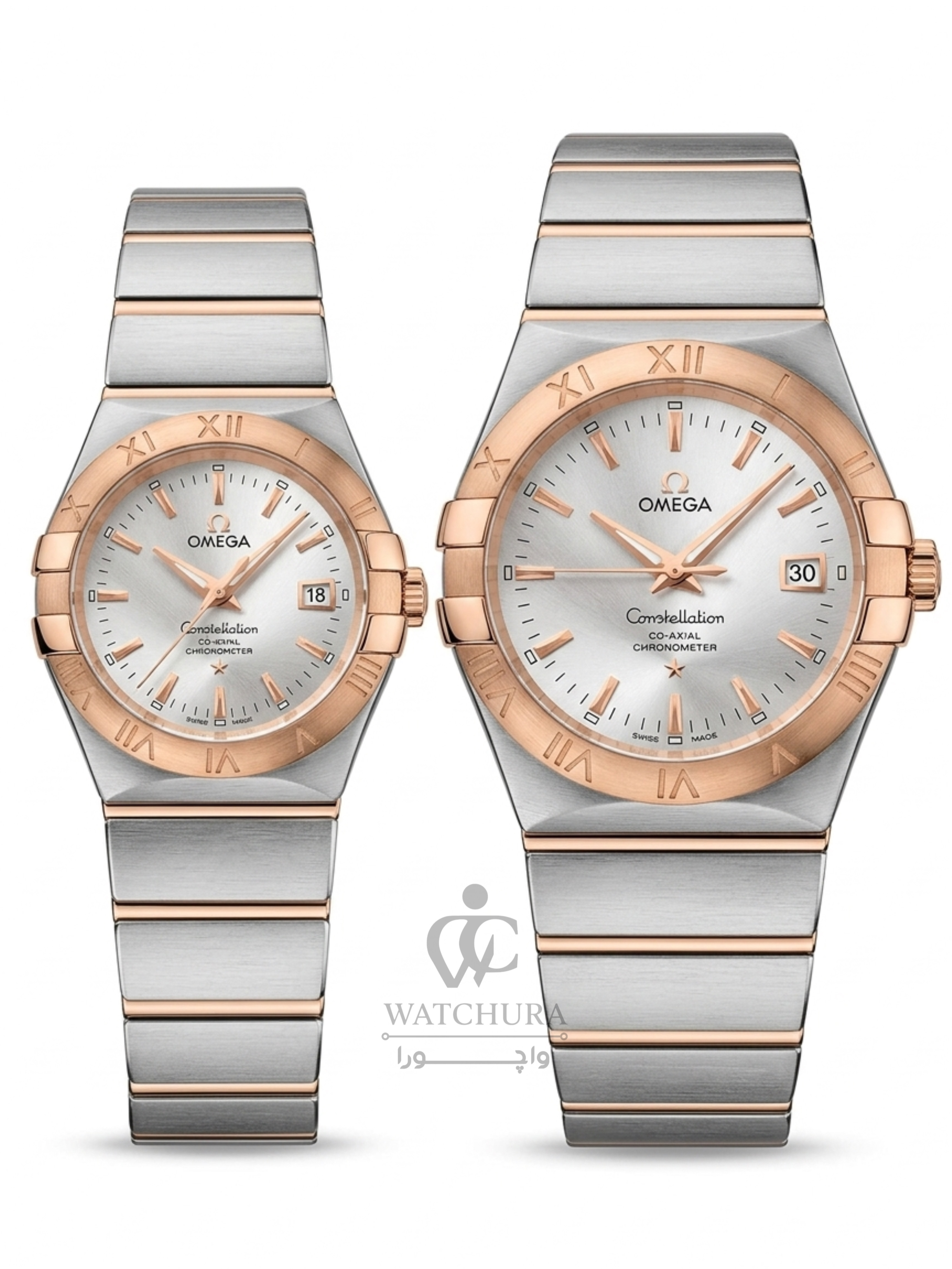 ساعت مچی ست امگا کانسلیشن Omega Constellatio استیل رز گلد _ عدد خطی