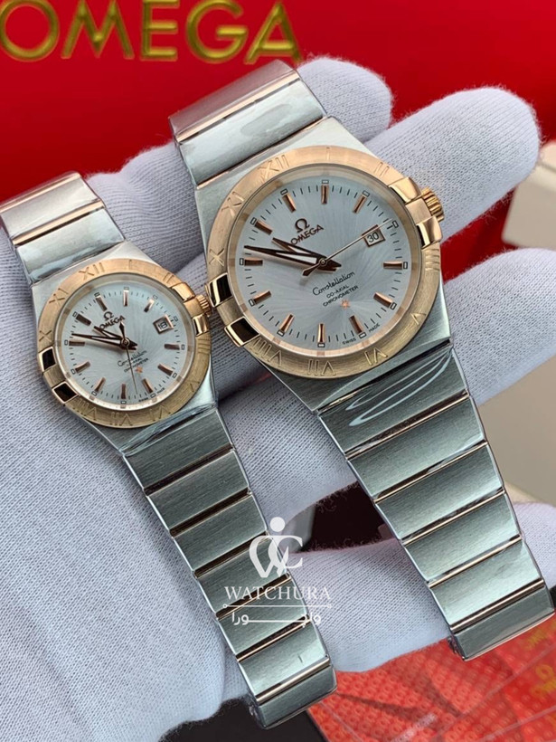 ساعت مچی ست امگا کانسلیشن Omega Constellatio استیل رز گلد _ عدد خطی
