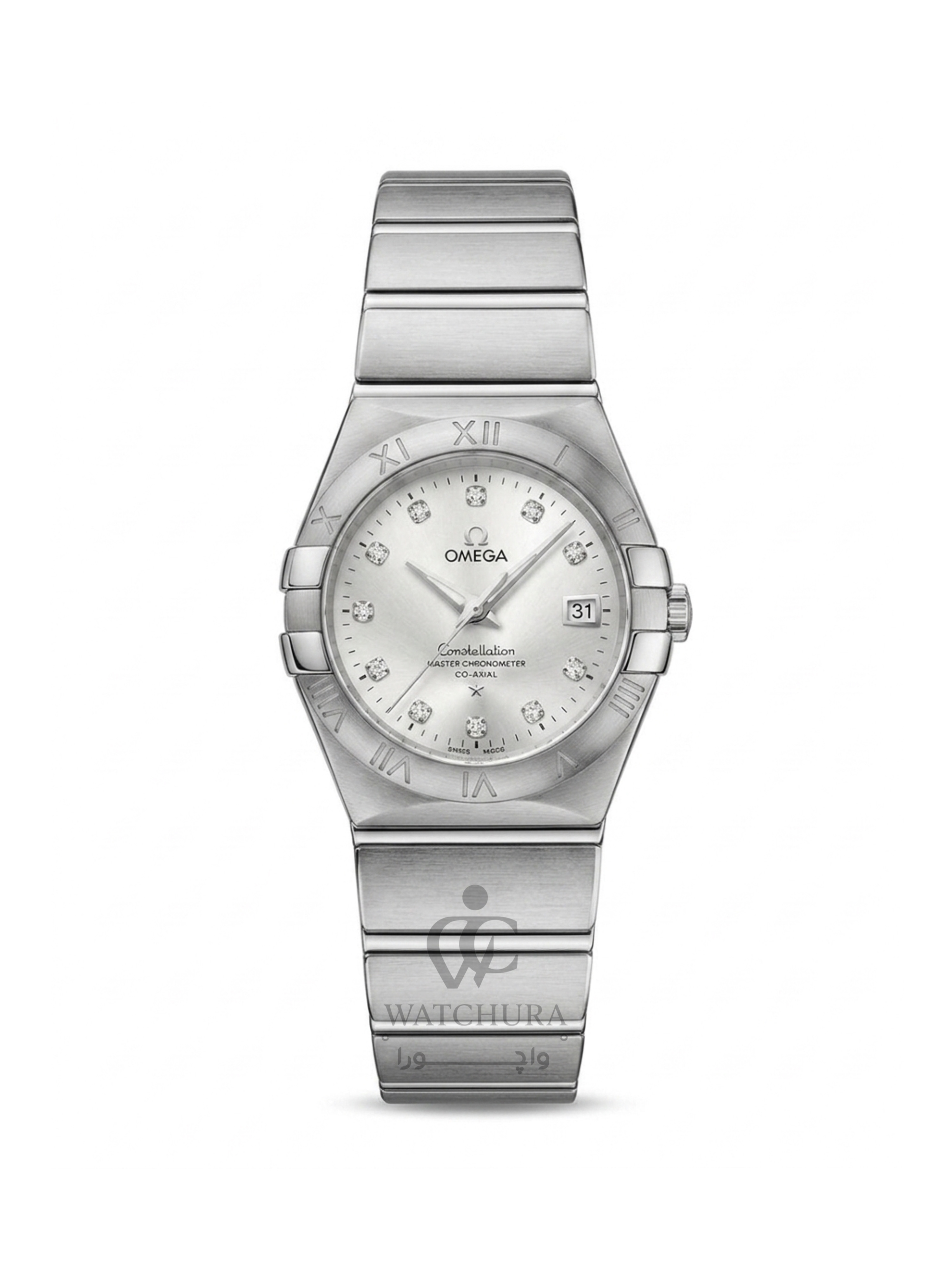 ساعت مچی زنانه امگا کانسلیشن Omega Constellatio تمام استیل _ عدد نگین
