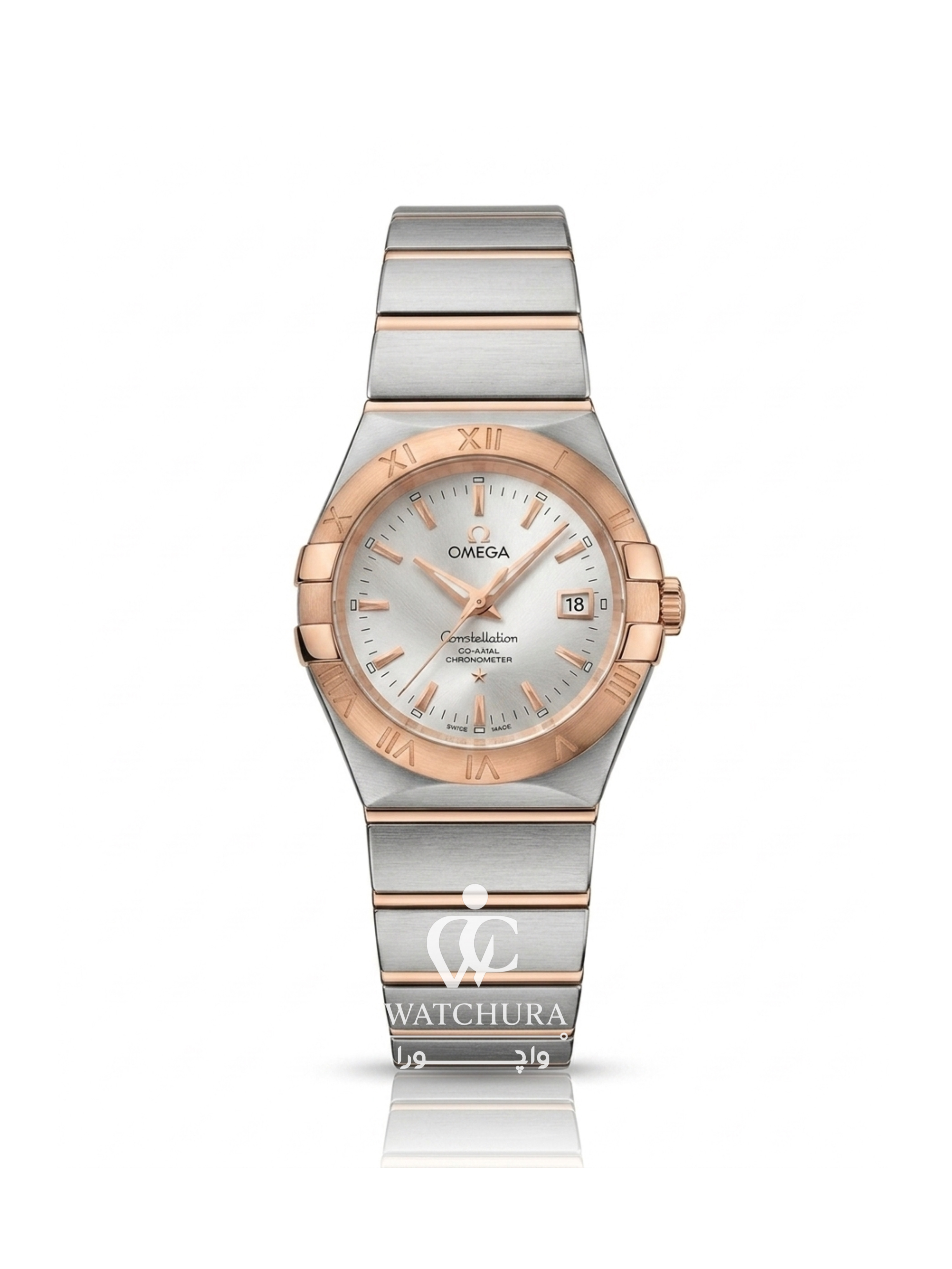 ساعت مچی زنانه امگا کانسلیشن Omega Constellatio استیل رز گلد _ عدد خطی