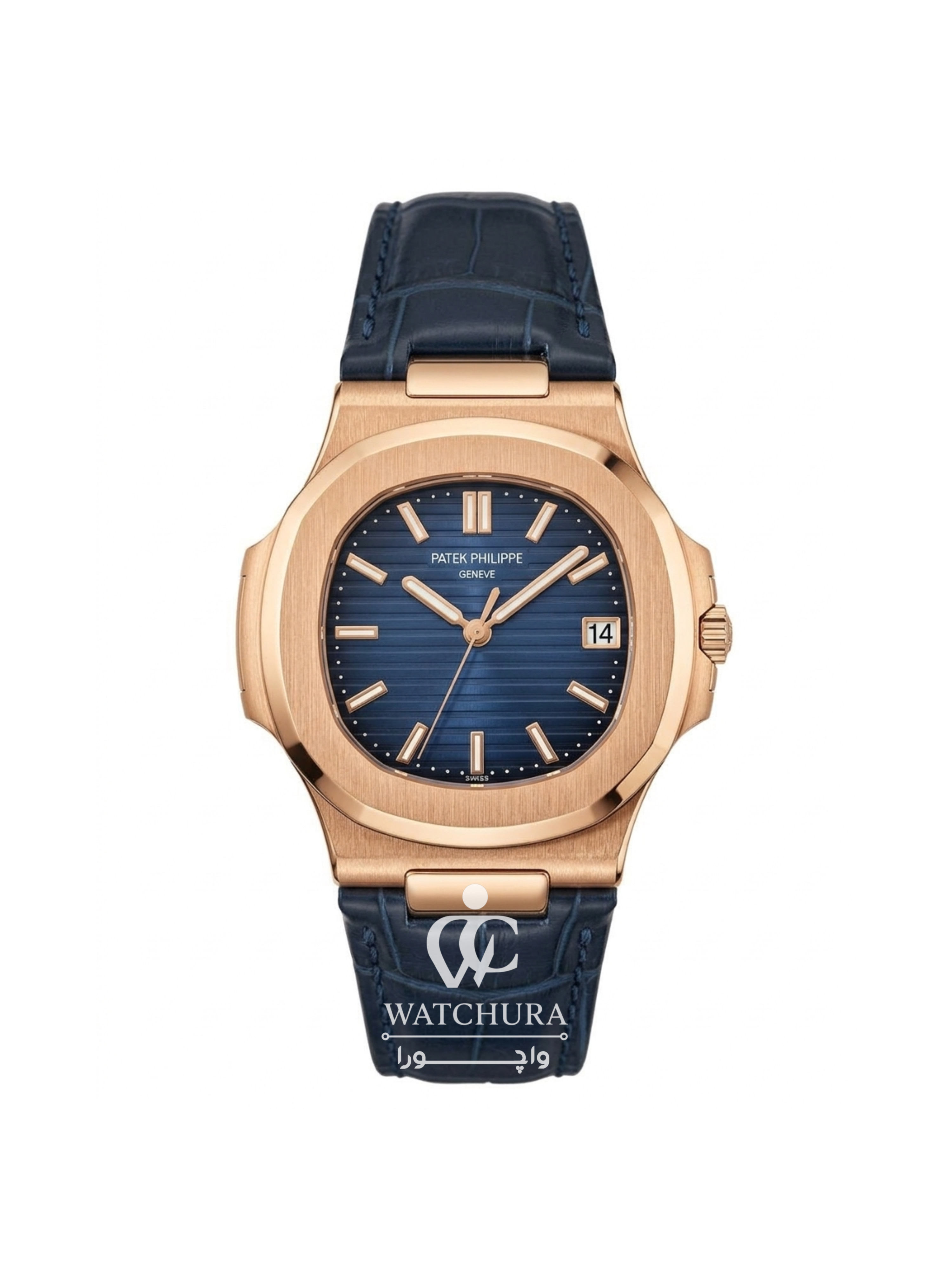 ساعت مچی مردانه پتک فیلیپ ناتیلوس بند چرمی - Patek Philippe Nautilus