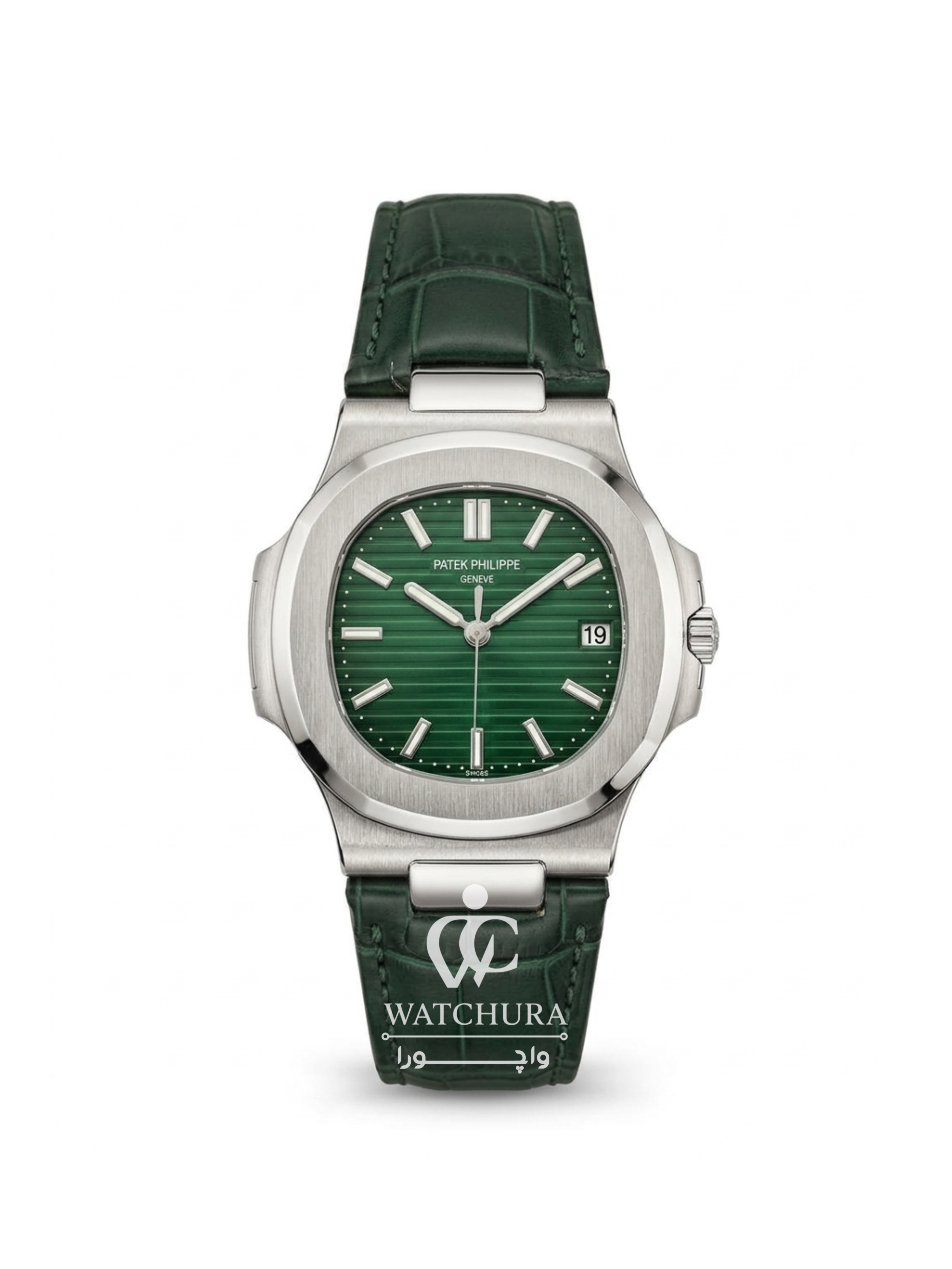 ساعت مچی مردانه پتک فیلیپ ناتیلوس بند چرمی - Patek Philippe Nautilus