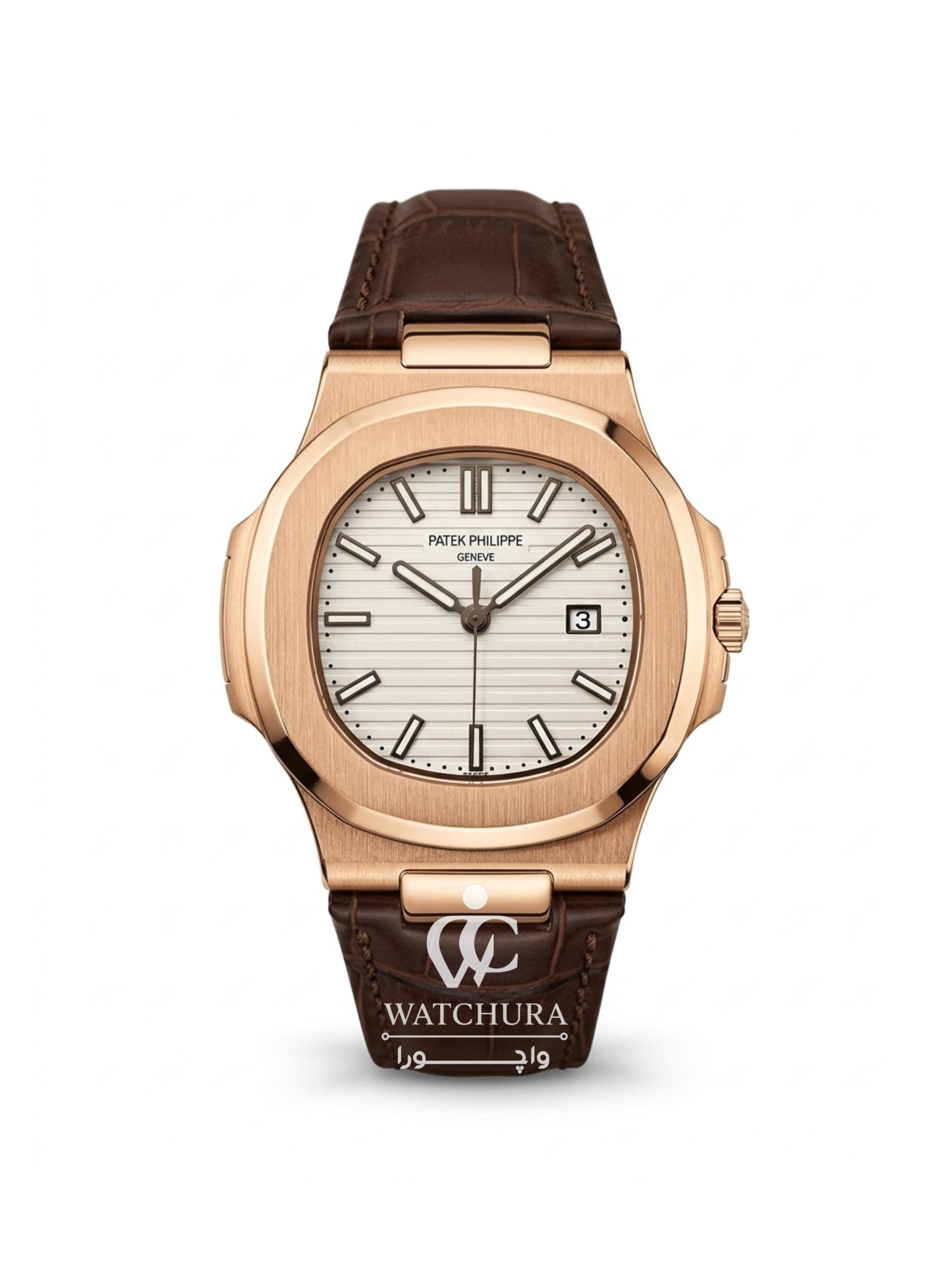 ساعت مچی مردانه پتک فیلیپ ناتیلوس بند چرمی - Patek Philippe Nautilus