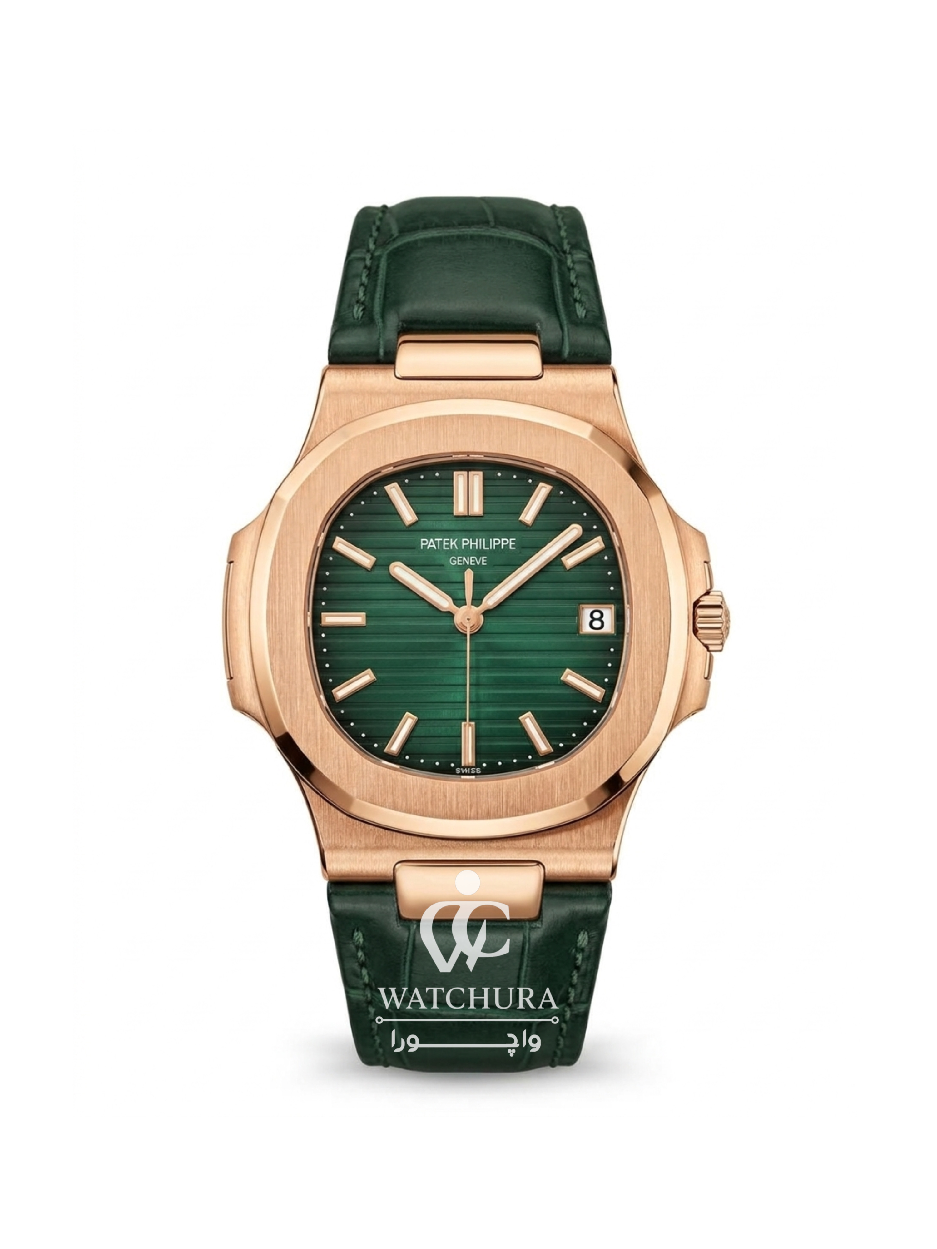 ساعت مچی مردانه پتک فیلیپ ناتیلوس بند چرمی - Patek Philippe Nautilus