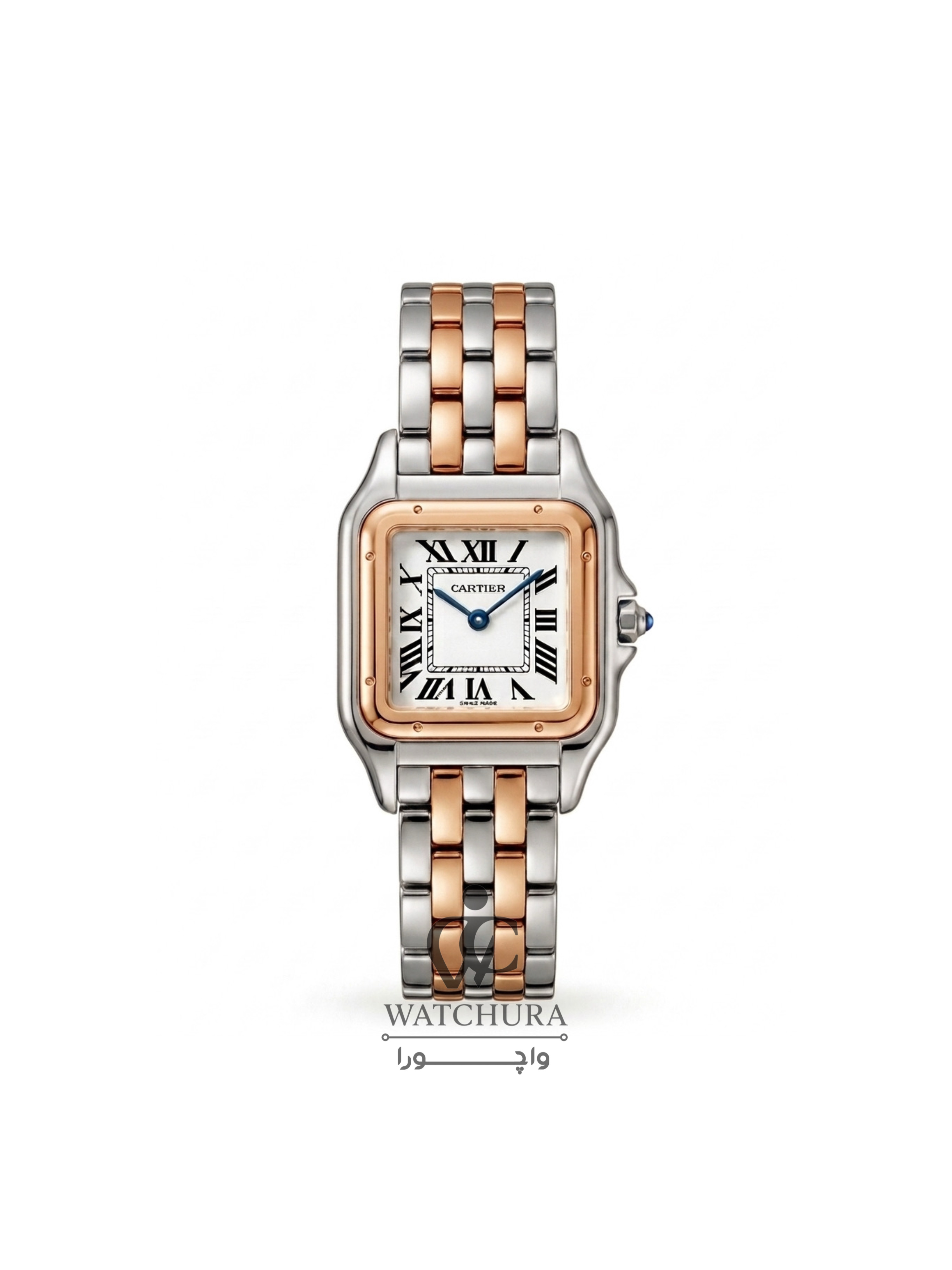 ساعت مچی زنانه کارتیه پنتر Cartier Panthère دو رنگ رزگلد سیلور