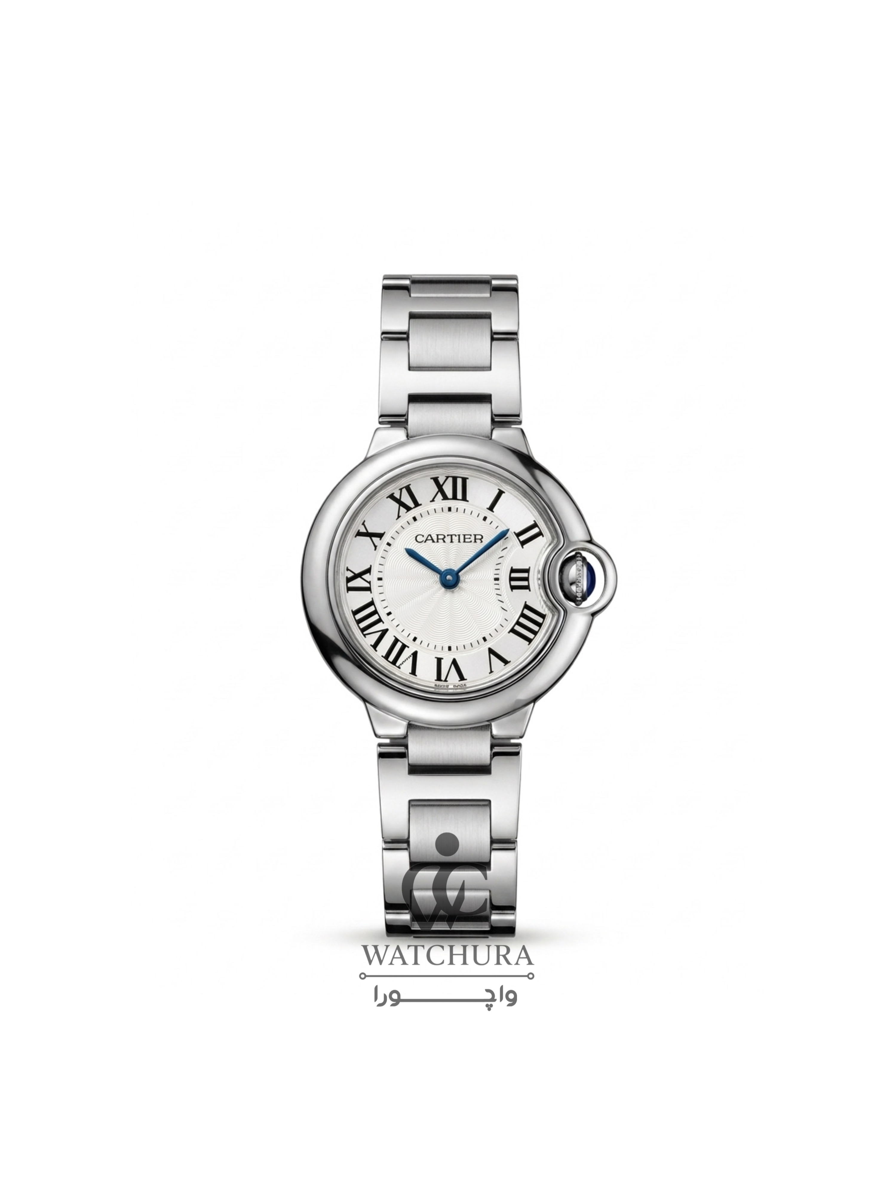 ساعت مچی زنانه کارتیه بالون بلو Cartier Ballon blue- عدد یونانی