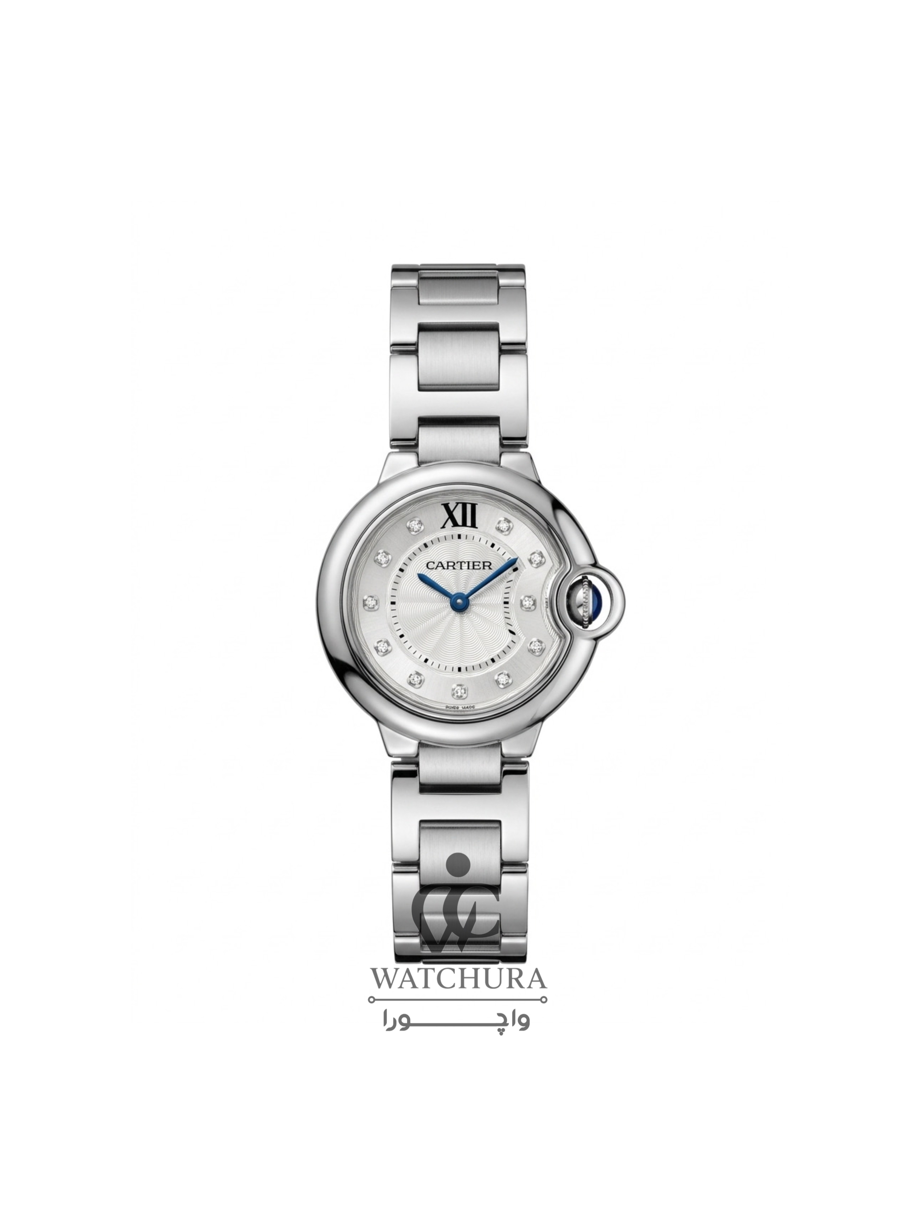 ساعت مچی زنانه کارتیه بالون بلو Cartier Ballon blue- عدد نگین