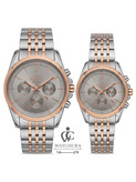 ساعت مچی طرح کرنوگراف (تک موتور ) الگانس Elegance Premier – صفحه نچرال با بند سیلور-رزگلد
