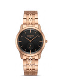 ست ساعت مچی سیکو پلاس کوارتز - تمام رزگلد صفحه مشکی - Seiko Plus