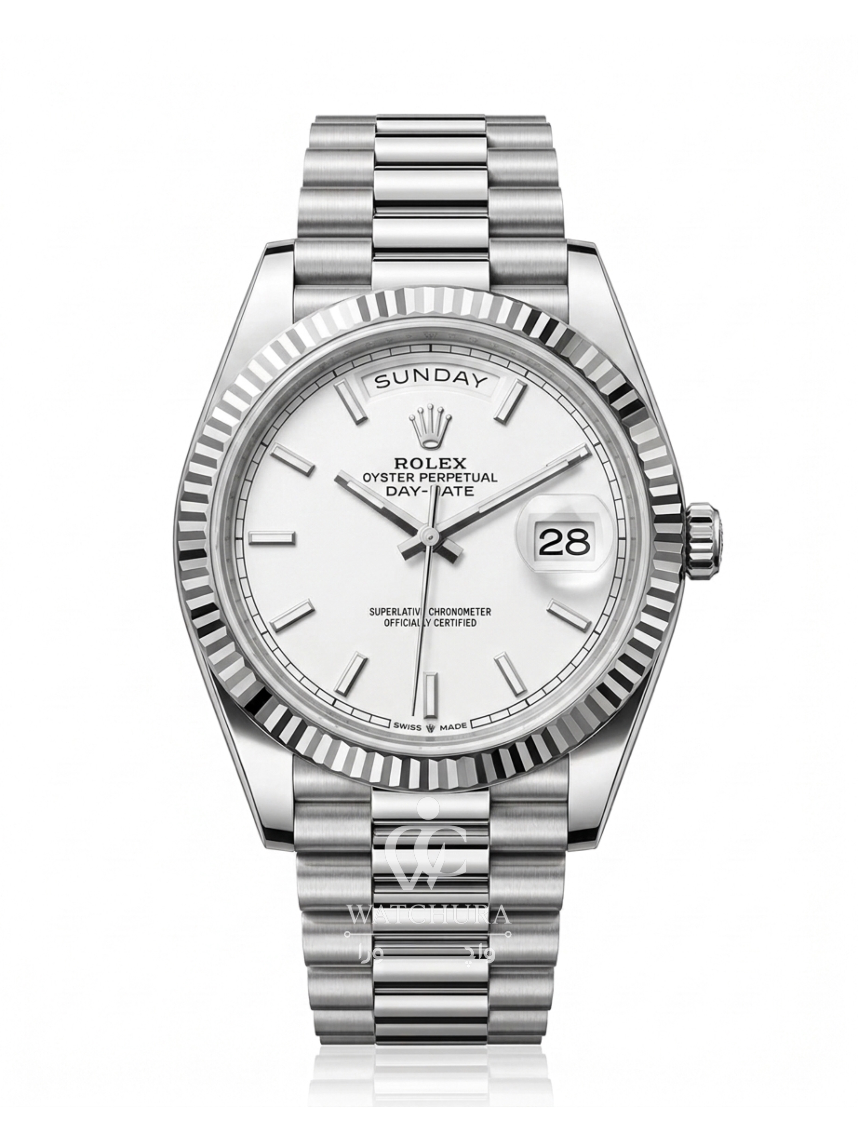 ساعت مچی مردانه رولکس دیدیت Rolex day date – صفحه سفید