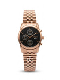ساعت مچی سیکو پلاس کرنوگراف - رزگلد با صفحه مشکی - Seiko Plus