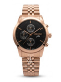 ساعت مچی سیکو پلاس کرنوگراف - رزگلد با صفحه مشکی - Seiko Plus