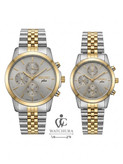 ساعت مچی سیکو پلاس کرنوگراف - سیلور-طلایی با صفحه طوسی - Seiko Plus