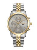 ساعت مچی سیکو پلاس کرنوگراف - سیلور-طلایی با صفحه طوسی - Seiko Plus