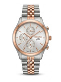 ساعت مچی سیکو پلاس کرنوگراف - سیلور-رزگلد با صفحه سیلور - Seiko Plus