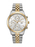 ساعت مچی سیکو پلاس کرنوگراف - سیلور طلایی با صفحه سیلور - Seiko Plus