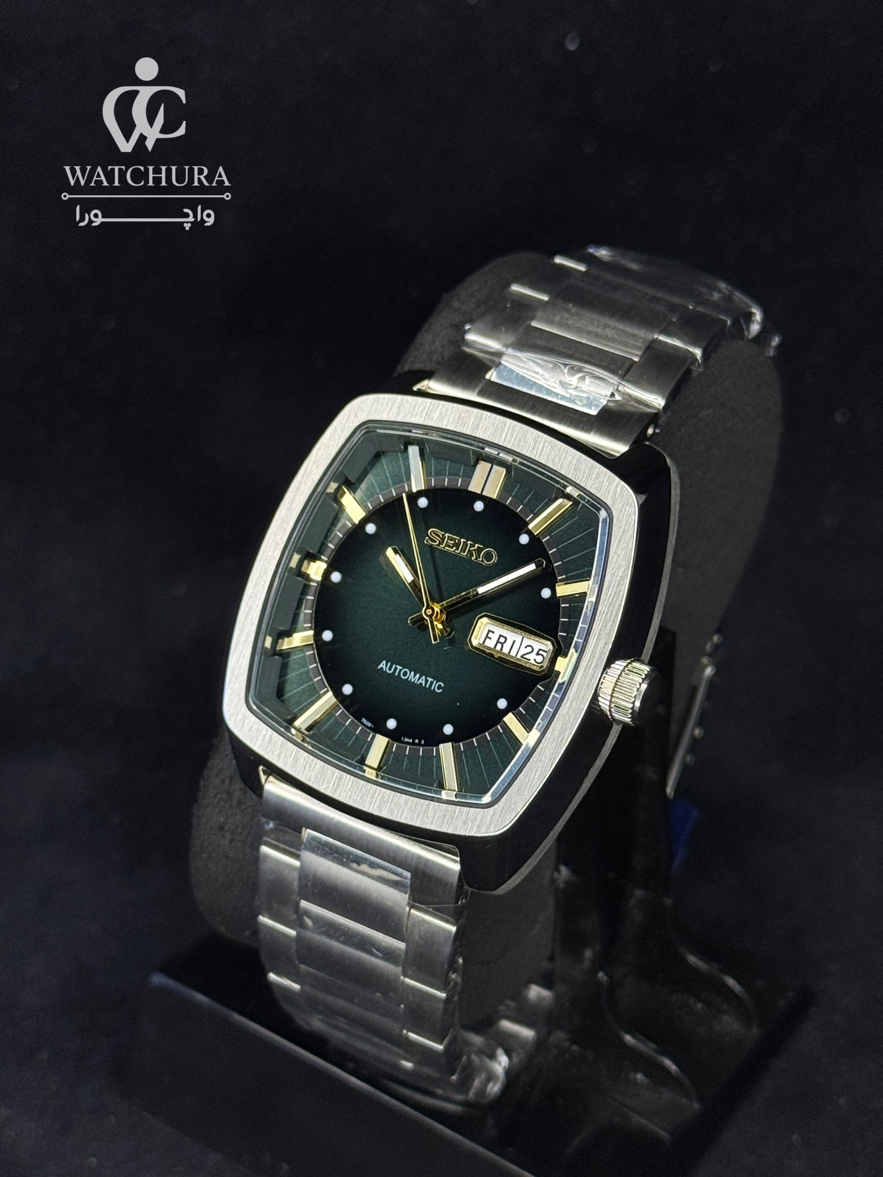 ساعت مچی مردانه اتوماتیک سیکو ریکرفت بند فلزی - Seiko Recraft - صفحه سبز
