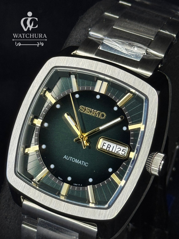 ساعت مچی مردانه اتوماتیک سیکو ریکرفت بند فلزی - Seiko Recraft - صفحه سبز