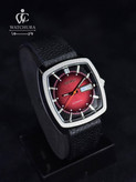 ساعت مچی مردانه اتوماتیک سیکو ریکرفت بند چرمی مشکی - Seiko Recraft - صفحه قرمز شرابی