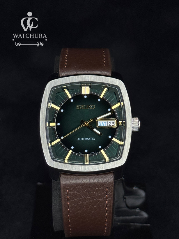 ساعت مچی مردانه اتوماتیک سیکو ریکرفت بند چرمی مشکی - Seiko Recraft - صفحه سبز