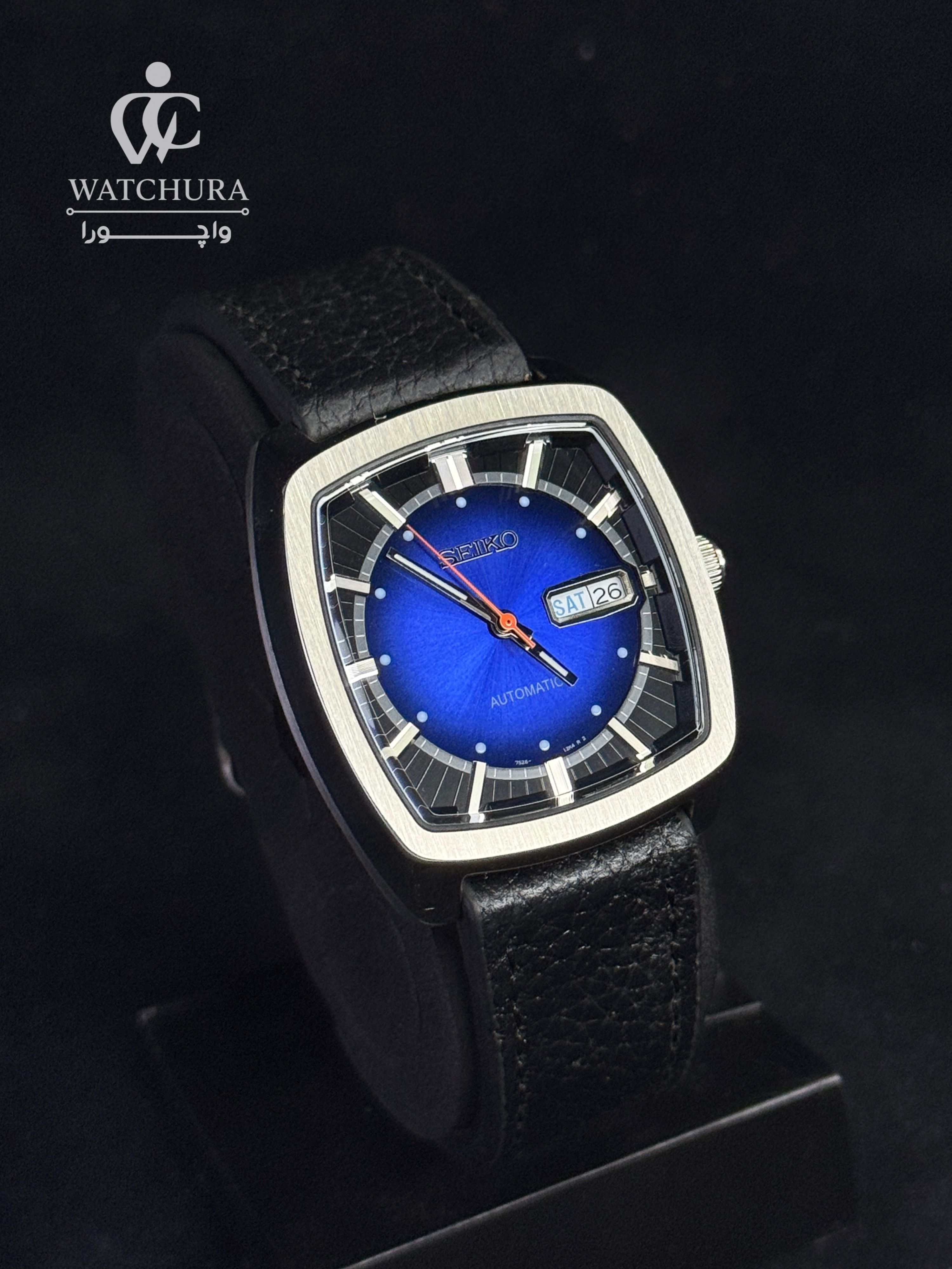 ساعت مچی مردانه اتوماتیک سیکو ریکرفت بند چرمی مشکی - Seiko Recraft - صفحه آبی