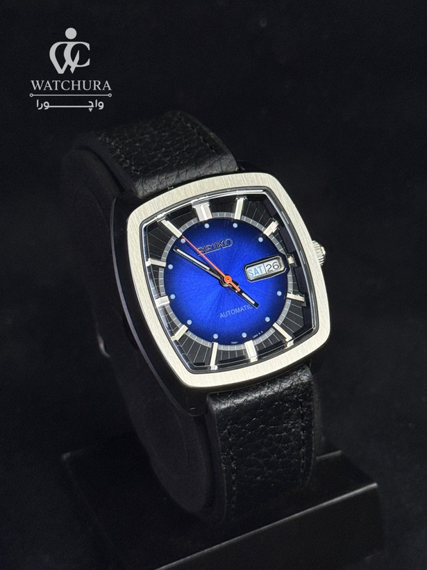 ساعت مچی مردانه اتوماتیک سیکو ریکرفت بند چرمی مشکی - Seiko Recraft - صفحه آبی