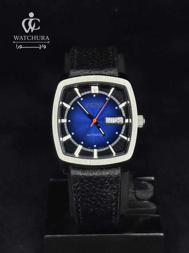 ساعت مچی مردانه اتوماتیک سیکو ریکرفت بند چرمی مشکی - Seiko Recraft - صفحه آبی