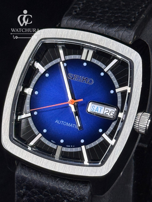 ساعت مچی مردانه اتوماتیک سیکو ریکرفت بند چرمی مشکی - Seiko Recraft - صفحه آبی